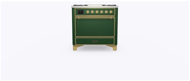 Ilve UM09FDQNS3EGGLP 36" Dual Fuel Freestanding Range w/ 6 Sealed Burne...