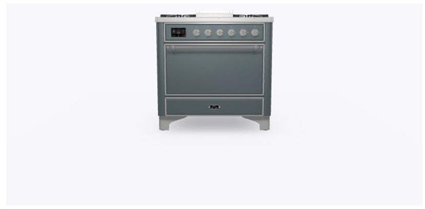 Ilve UM09FDQNS3BGC 36" Dual Fuel Freestanding Range w/ 6 Sealed Burne...