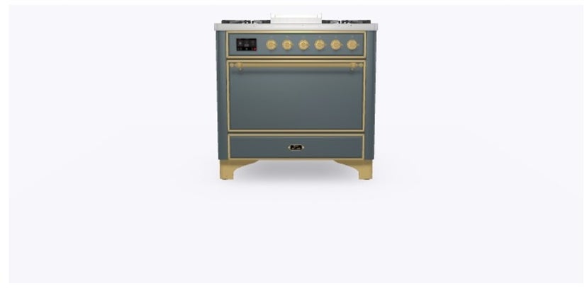 Ilve UM09FDQNS3BGGLP 36" Dual Fuel Freestanding Range w/ 6 Sealed Burne...