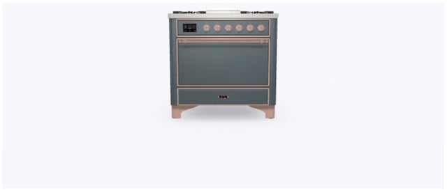 Ilve UM09FDQNS3BGPLP 36" Dual Fuel Freestanding Range w/ 6 Sealed Burne...