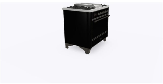 Ilve UM09FDQNS3BKBLP 36" Dual Fuel Freestanding Range w/ 6 Sealed Burne...