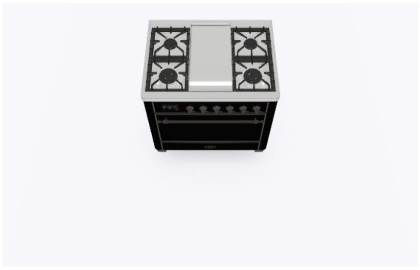 Ilve UM09FDQNS3BKB Natural Gas In Glossy Black W/ Bronze Trim