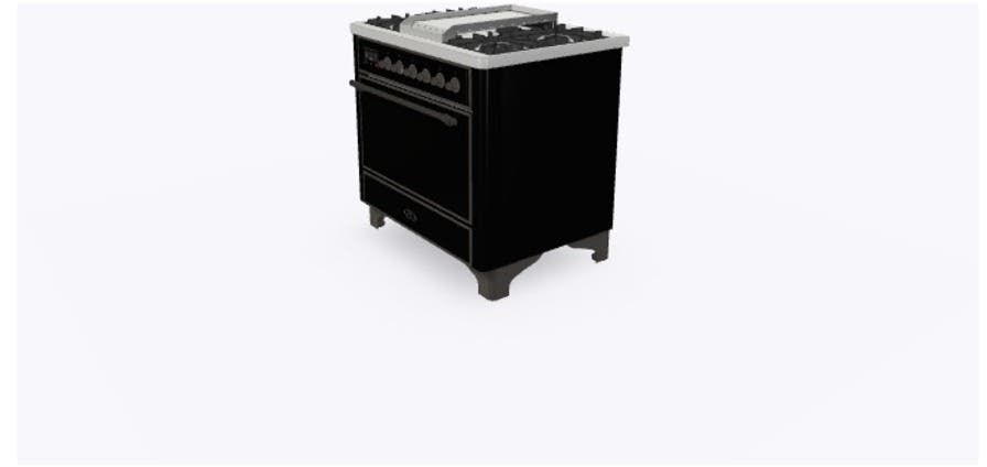 Ilve UM09FDQNS3BKB Natural Gas In Glossy Black W/ Bronze Trim