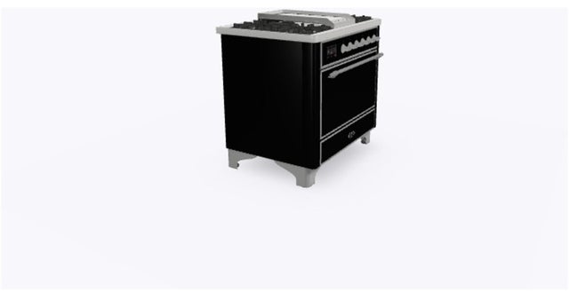 Ilve UM09FDQNS3BKCLP 36" Dual Fuel Freestanding Range w/ 6 Sealed Burne...