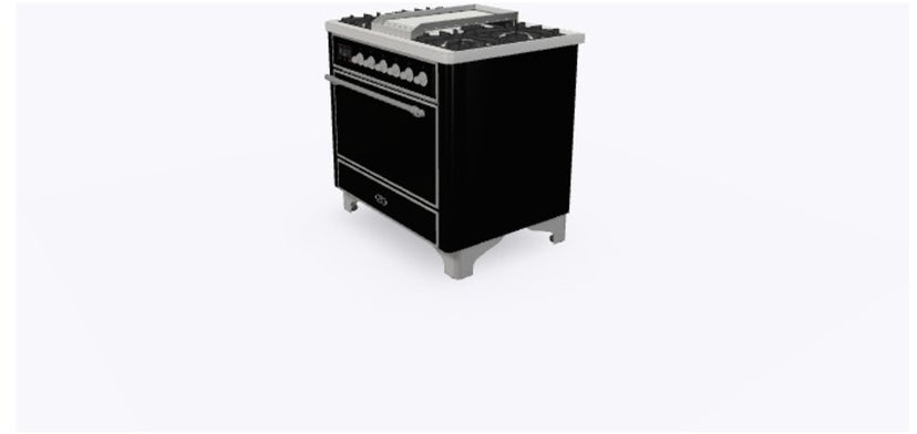 Ilve UM09FDQNS3BKCLP 36" Dual Fuel Freestanding Range w/ 6 Sealed Burne...