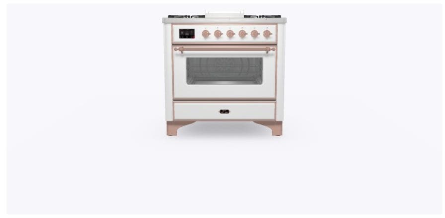 Ilve UM09FDNS3WHP Natural Gas In White W/ Copper Trim