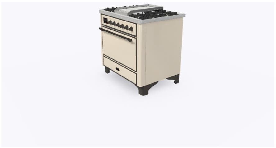 Ilve UM09FDQNS3AWBLP Liquid Propane In Antique White W/ Bronze Trim