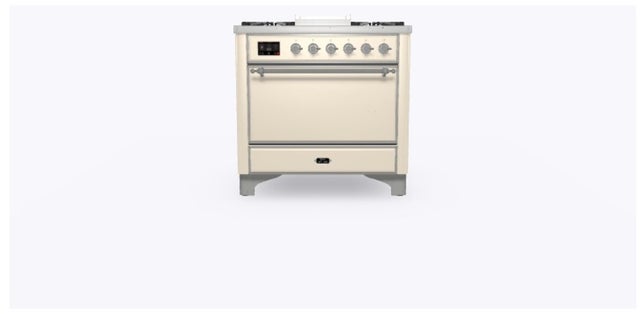 Ilve UM09FDQNS3AWCLP 36" Dual Fuel Freestanding Range w/ 6 Sealed Burne...