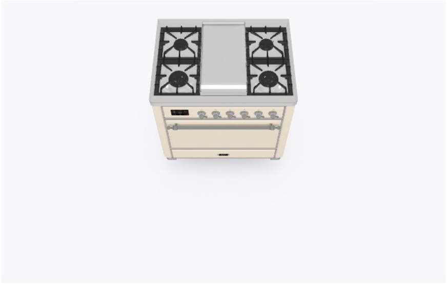 Ilve UM09FDQNS3AWC Natural Gas In Antique White W/ Chrome Trim