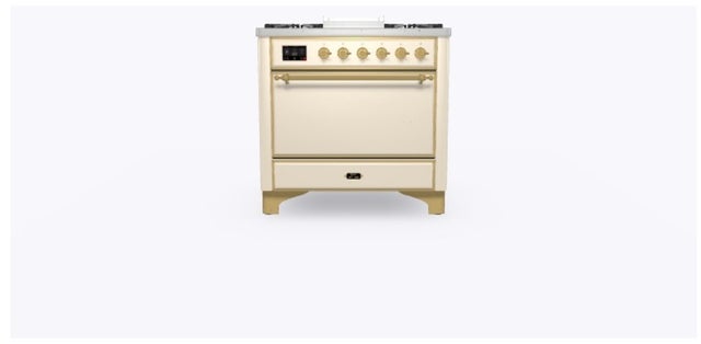 Ilve UM09FDQNS3AWGLP 36" Dual Fuel Freestanding Range w/ 6 Sealed Burne...