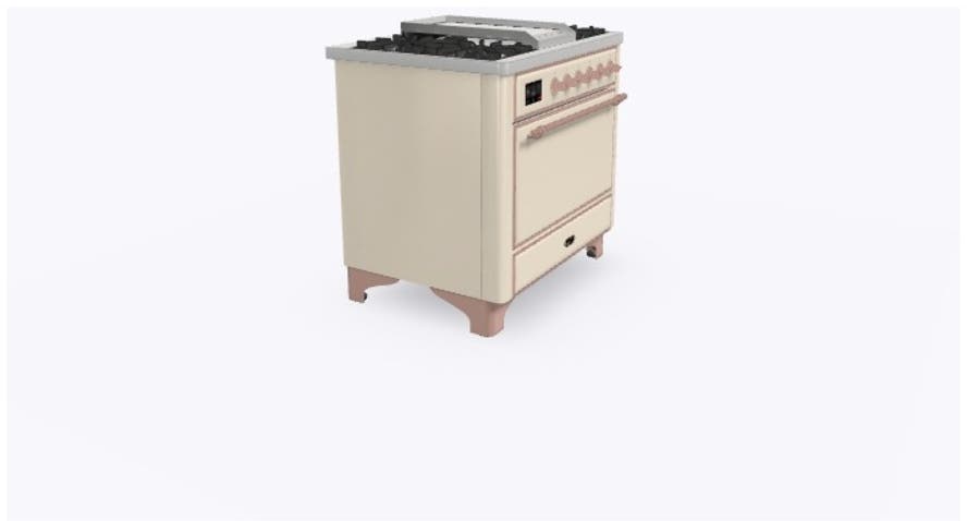 Ilve UM09FDQNS3AWP Natural Gas In Antique White W/ Copper Trim