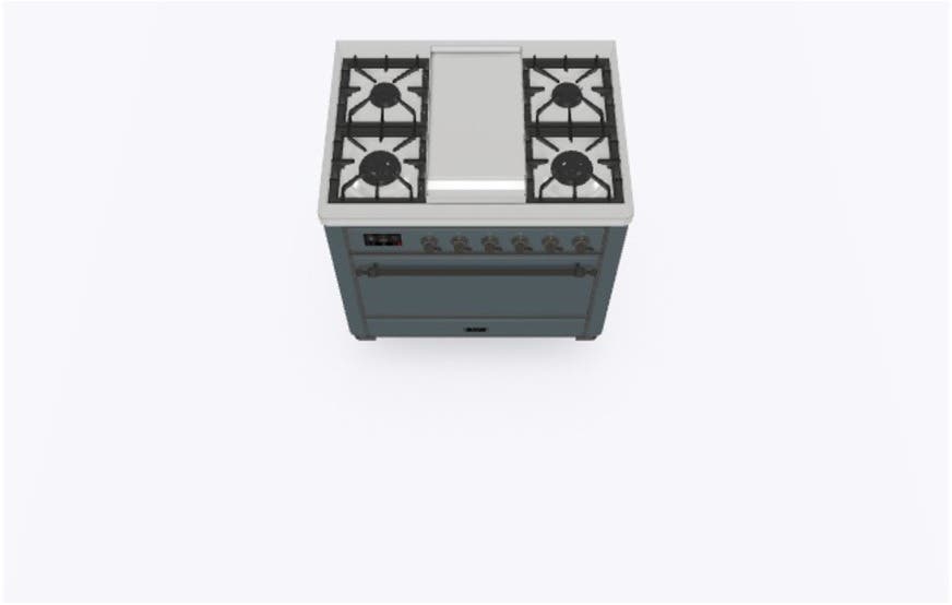 Ilve UM09FDQNS3BGB Natural Gas In Blue Grey W/ Bronze Trim