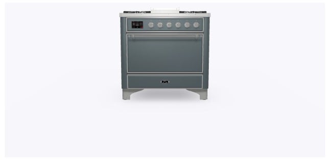 Ilve UM09FDQNS3BGCLP 36" Dual Fuel Freestanding Range w/ 6 Sealed Burne...