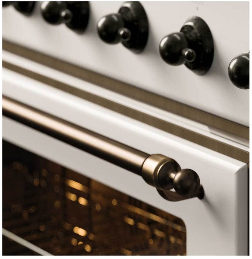 Ilve UM09FDNS3WHBLP 36" Dual Fuel Freestanding Range w/ 6 Sealed Burne...