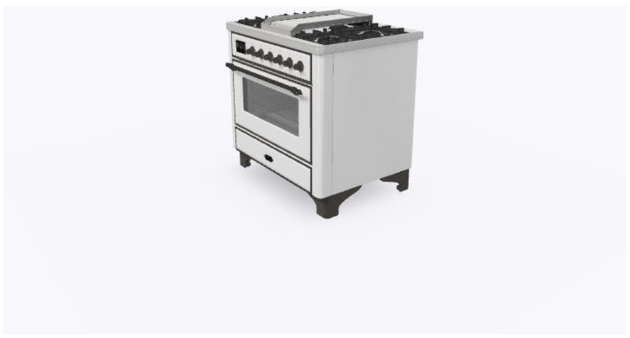 Ilve UM09FDNS3WHB Natural Gas In White W/ Bronze Trim