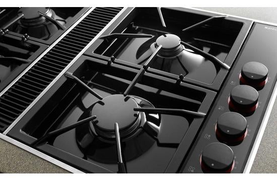 Jenn Air CVGX2423B 34" Double Gas Downdraft Cooktop with Sealed Burne...