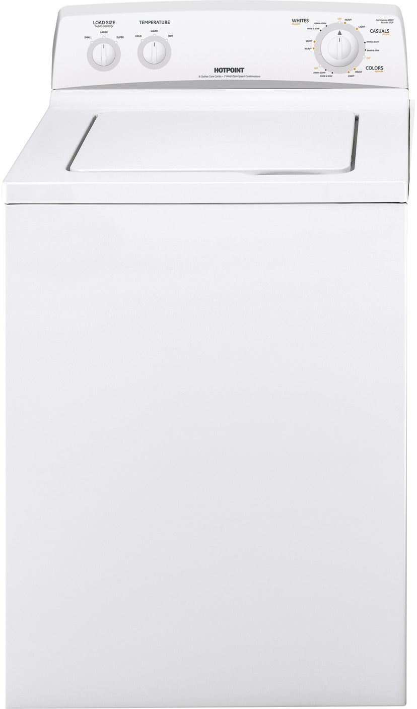 Hotpoint HTWP1000MWW 27" Top-Load Washer with 3.3 cu. ft. Capacity, 9 W...