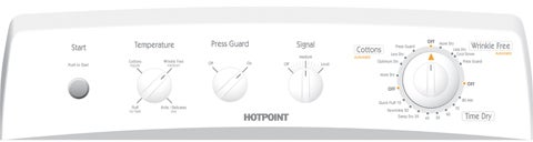 Hotpoint NWXR483EGWW 27" Electric Dryer with 6.0 cu. ft. Capacity, 8 Dr...