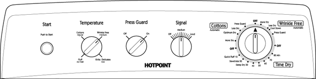 Hotpoint NWXR483EGWW 27" Electric Dryer with 6.0 cu. ft. Capacity, 8 Dr...