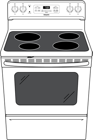 Hotpoint RB780DHWW 30 Inch Freestanding Electric Range with 5.0 cu. f...