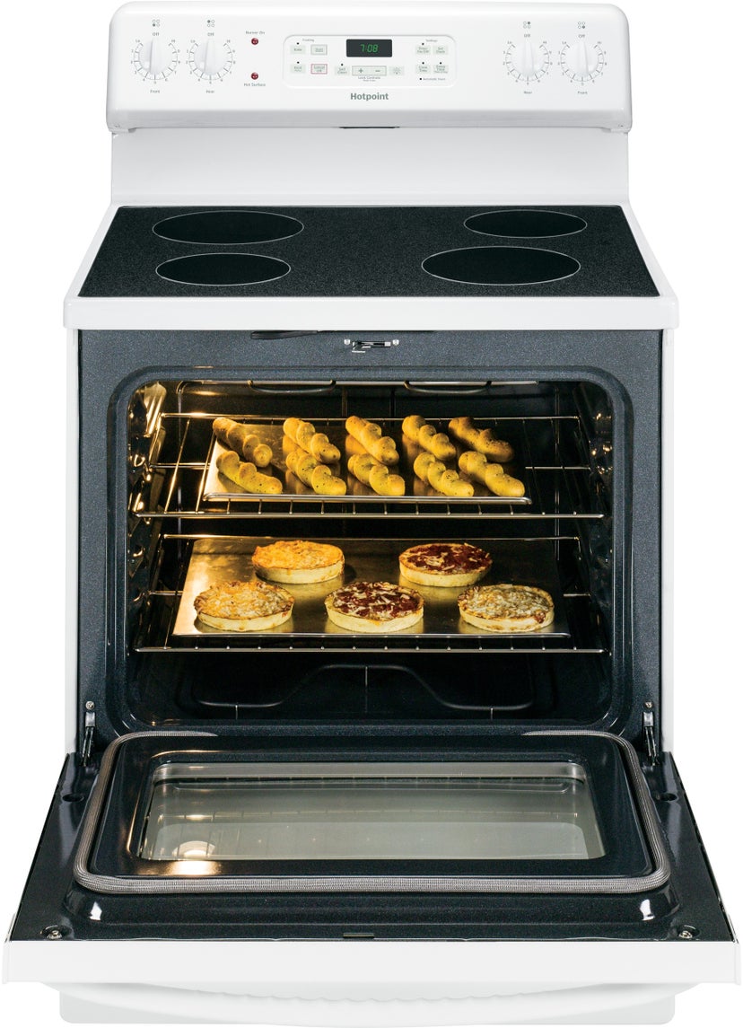 Hotpoint RB780DHWW 30 Inch Freestanding Electric Range with 5.0 cu. f...