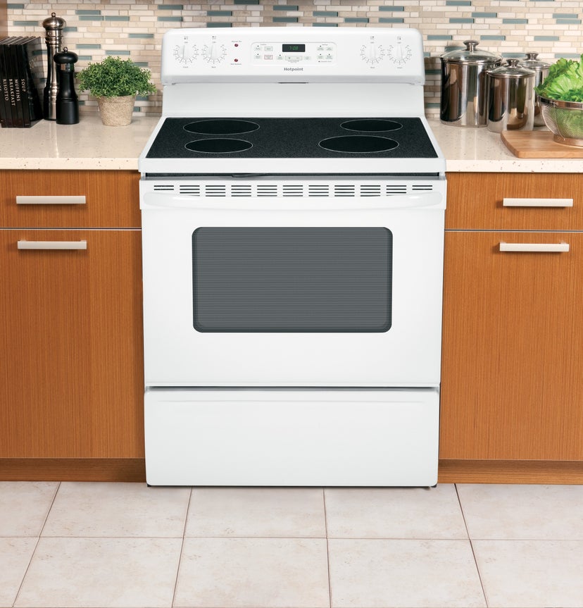 Hotpoint RB780DHWW 30 Inch Freestanding Electric Range with 5.0 cu. f...