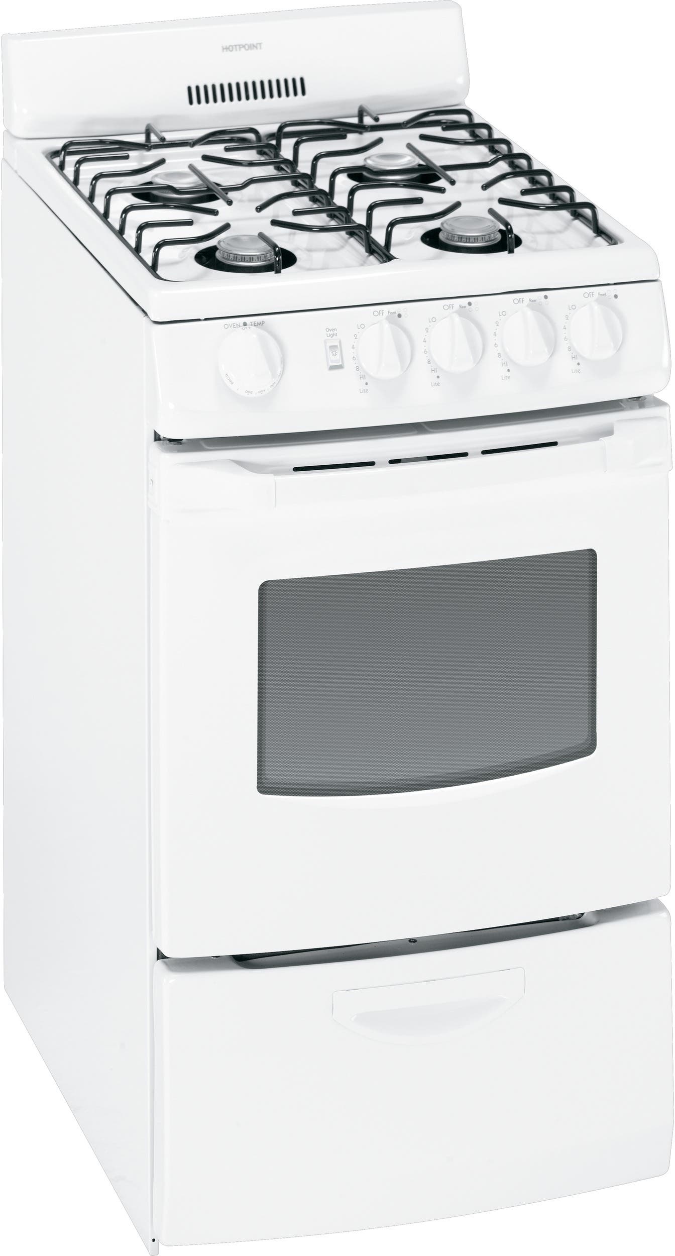 Hotpoint RGA820DEDWW 20" Freestanding Gas Range