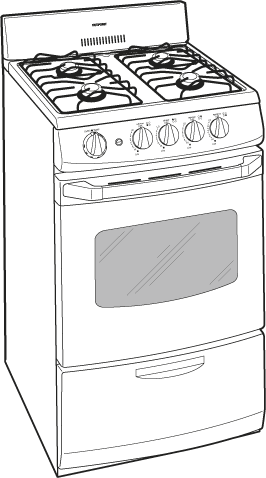 Hotpoint RGA820DEDWW 20" Freestanding Gas Range