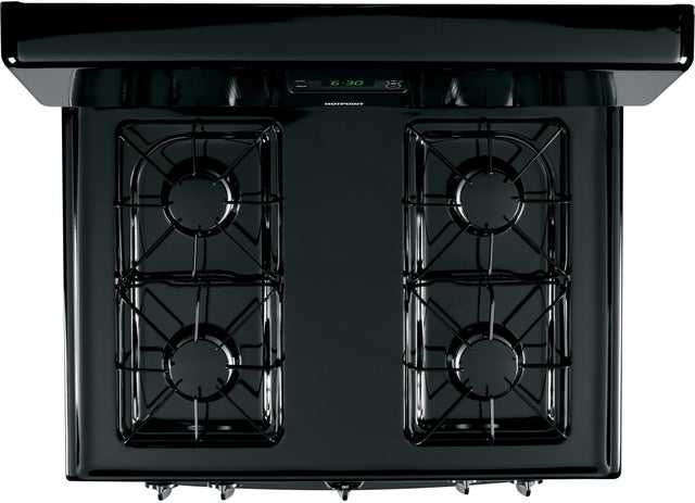Hotpoint RGB530DETBB 30" Freestanding Gas Range with 4 Sealed Burners, ...