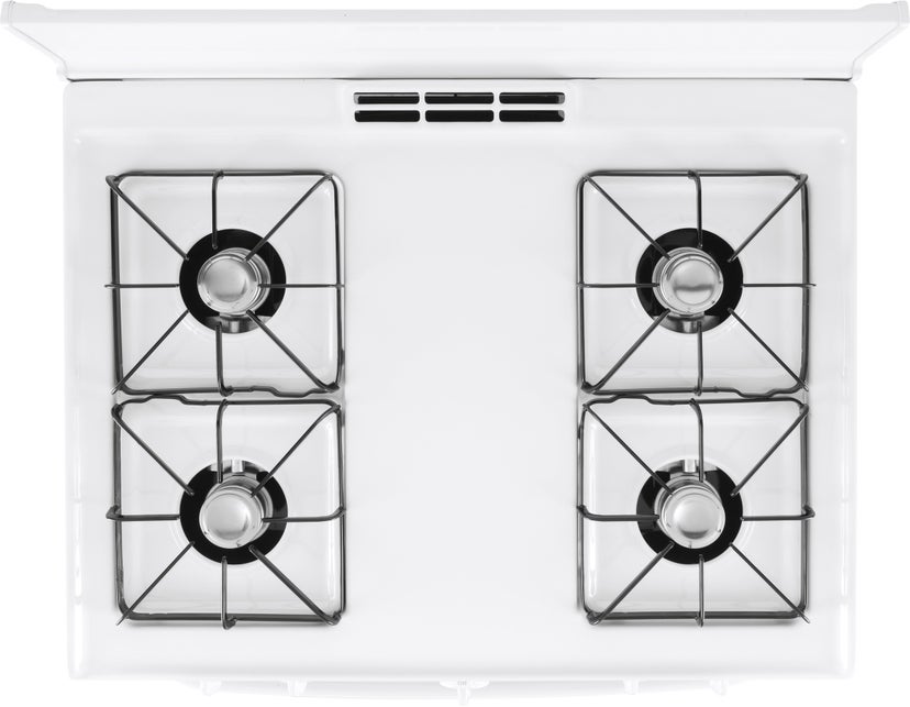 Hotpoint RGBS100DMWW 30 Inch Freestanding Gas Range with 4 Burners: Whi...