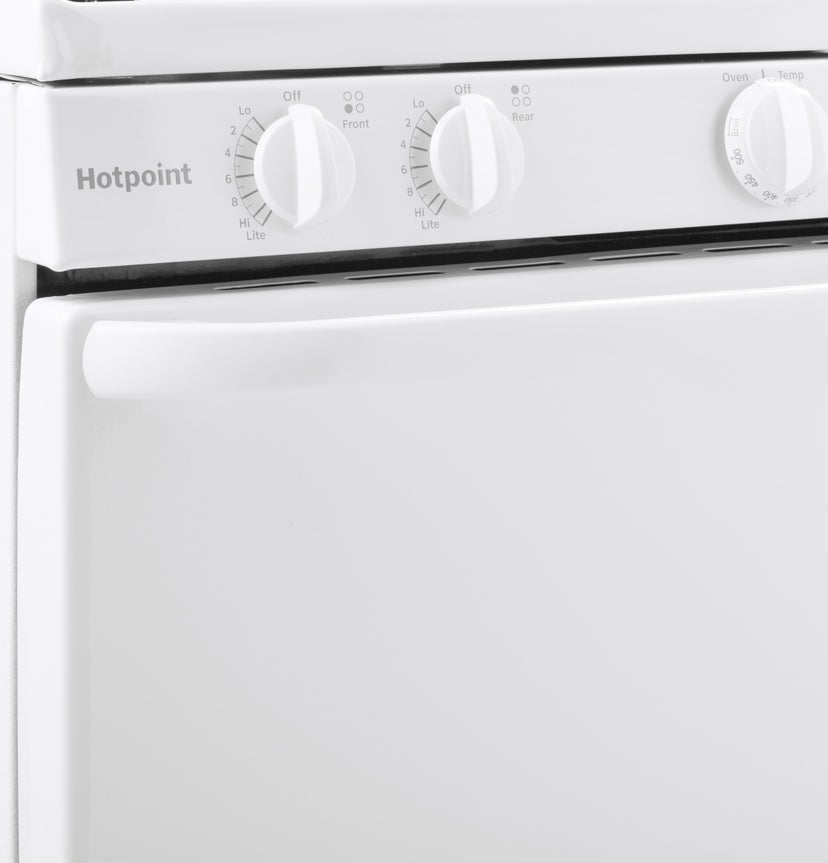 Hotpoint RGBS100DMWW 30 Inch Freestanding Gas Range with 4 Burners: Whi...
