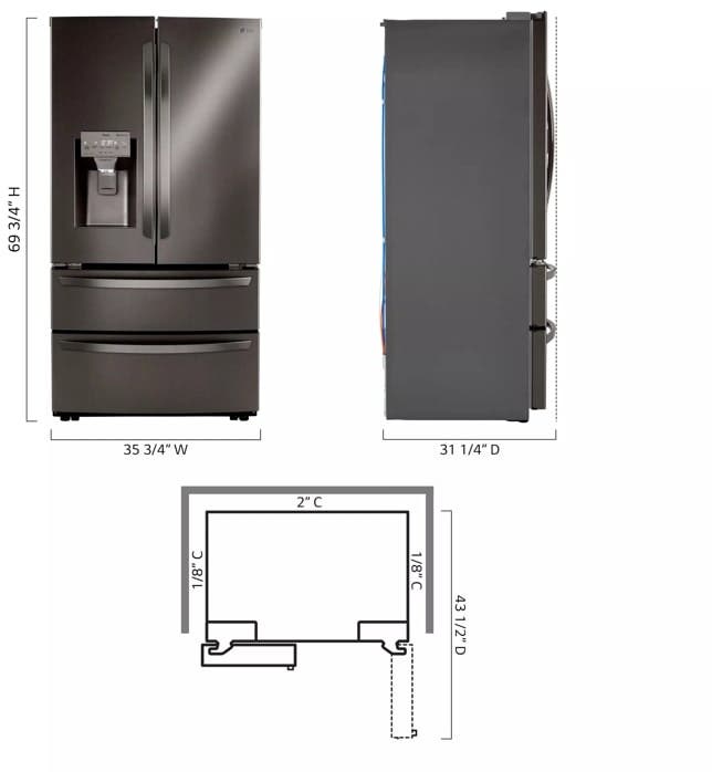 LG LMXC22626D Black Stainless Steel, Print Proof