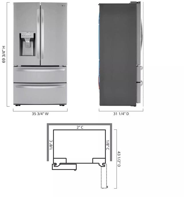 LG LRMXC2206S Stainless Steel, Print Proof 