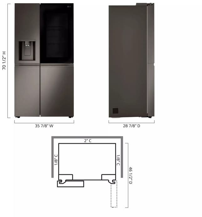 LG LRSOC2306D Printproof Black Stainless Steel
