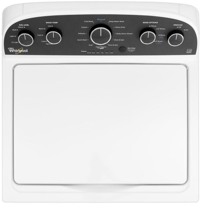 Whirlpool WTW4900BW 27 Inch Top Load Washing Machine with Soaking Cycl...