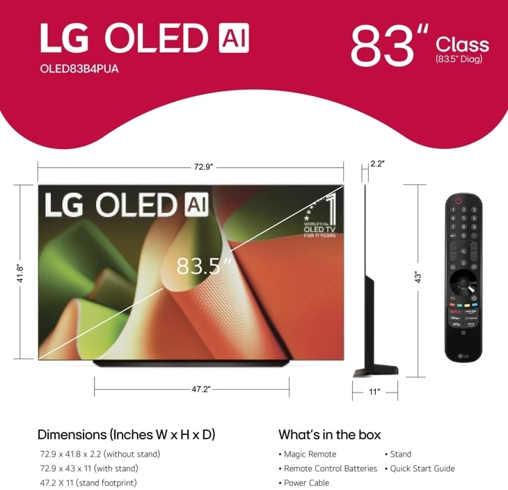 LG Electronics OLED83B4PUA 