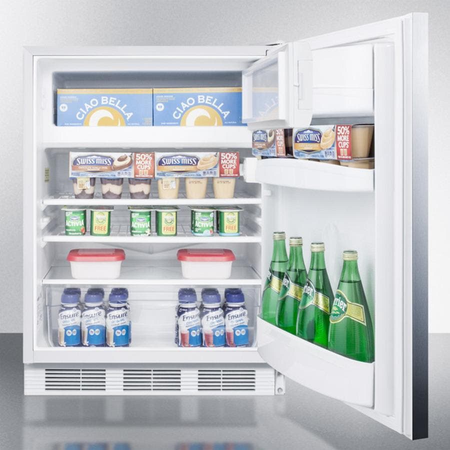 Summit CT661SSHH Stainless Steel/White, Horizontal Handle
