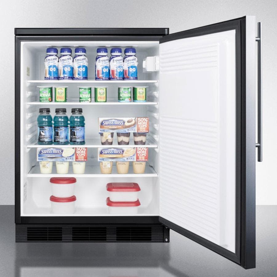 Summit FF7LBLBISSHV Stainless Door with Vertical Thin Handle