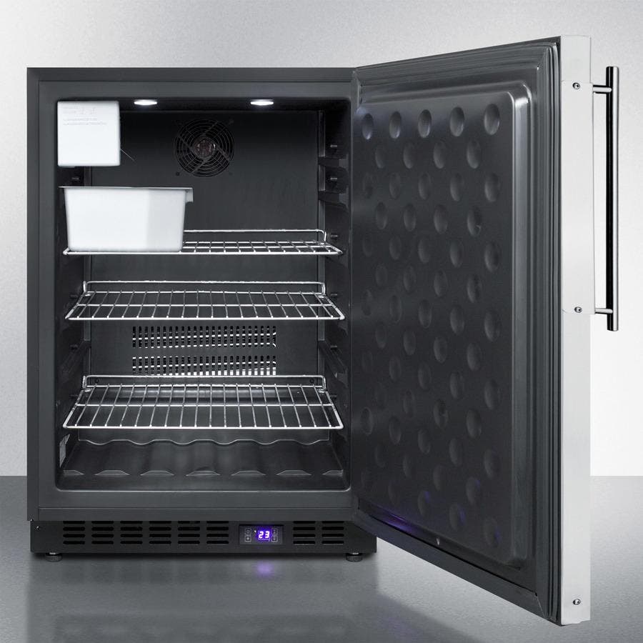 Summit SCFF53BFRIM Panel Ready/Black, Stainless Steel Door Frame, Ice...