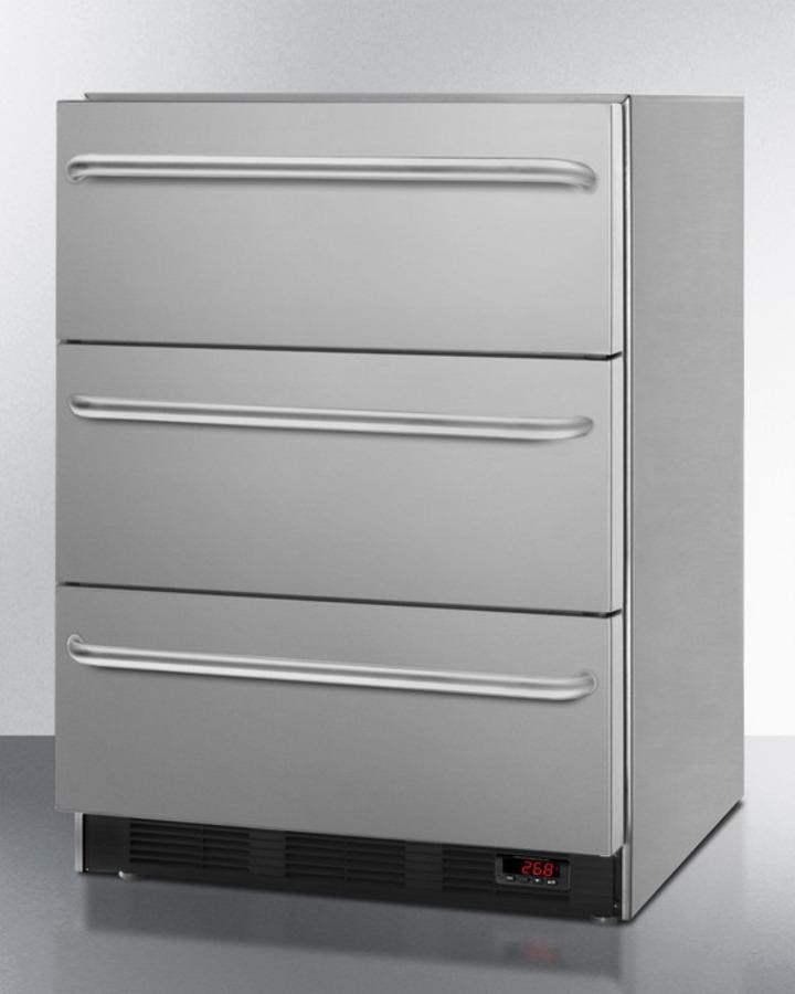 Summit SPF5DSSTB5ADA 24" Undercounter Triple Drawer Freezer