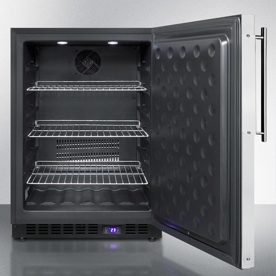 Summit SPFF51OSFR Panel Ready/Black with Stainless Steel Insert Fram...