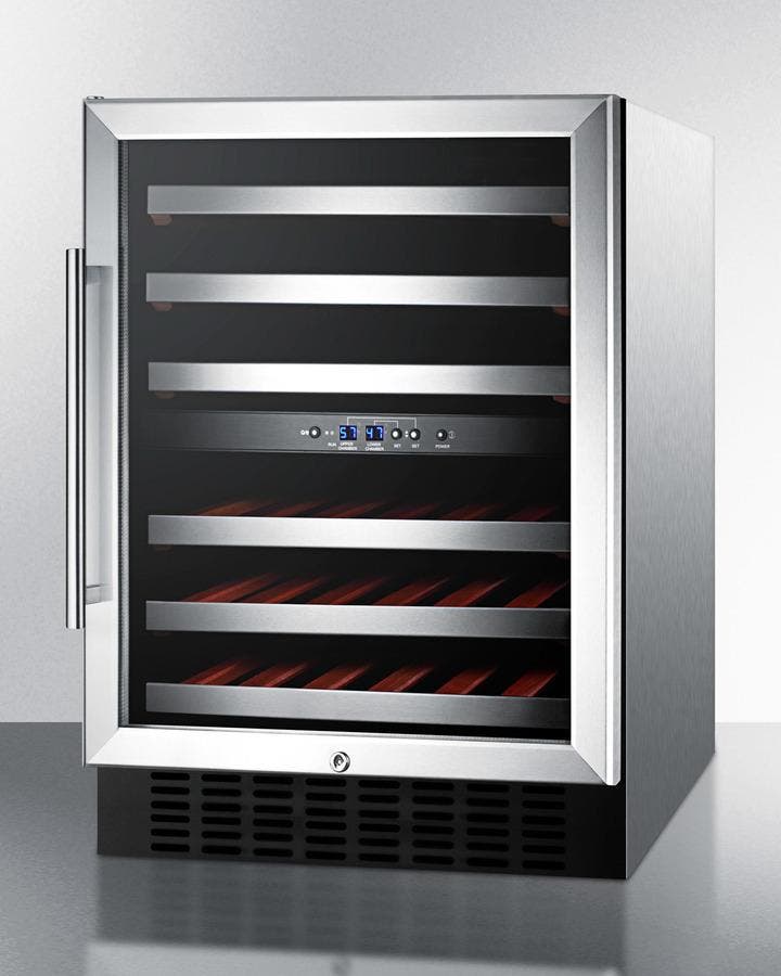 Summit SWC530LBISTCSS 24 Inch Under-Counter Dual Zone Wine Cellar