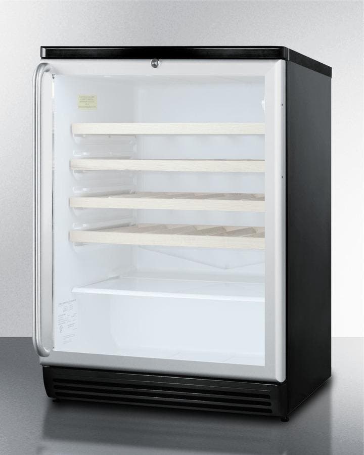 Summit SWC6GBLSHWO Black Cabinet, Long Towel Bar Handle