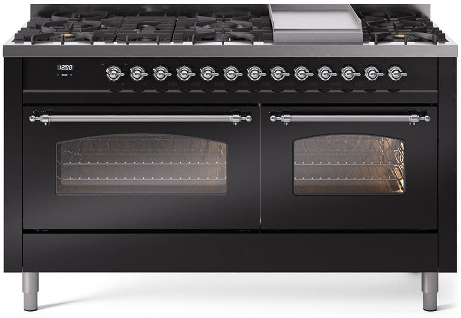 Ilve UP60FNMPBKCLP Glossy Black With Chrome Trim, Lp