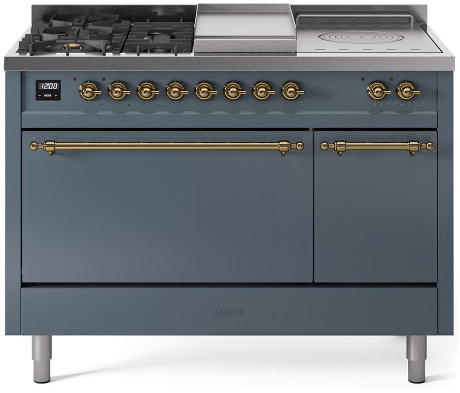 Ilve UP48FSQNMPBGG Blue Grey With Brass Trim