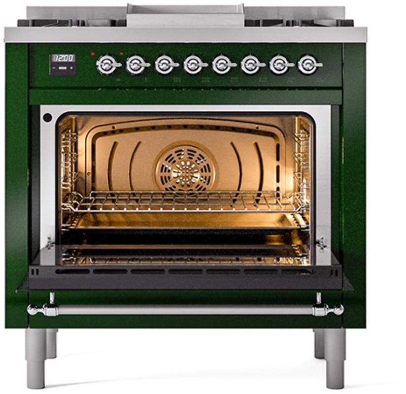 Ilve UP36FQNMPEGC Emerald Green With Chrome Trim