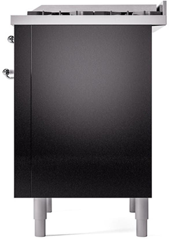 Ilve UP36FQNMPBKCLP Glossy Black With Chrome Trim, Lp