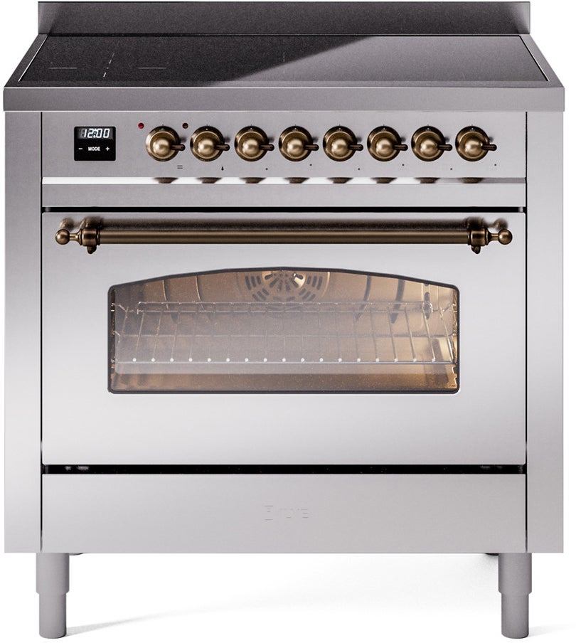 Ilve UPI366NMPSSB 36 inch All Electric Range: Stainless Steel Burnt