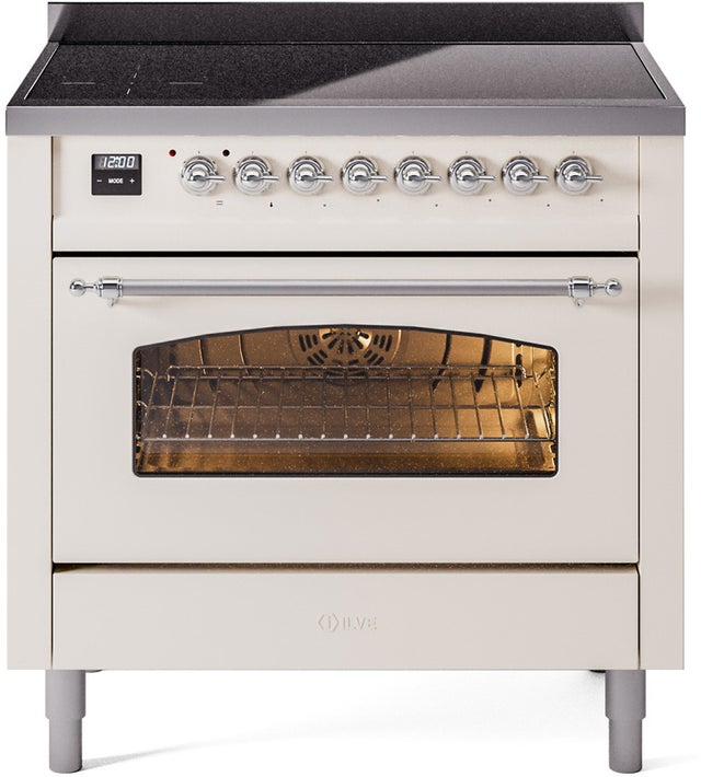 Ilve UPI366NMPAWC 36 inch All Electric Range: Antique White Chro