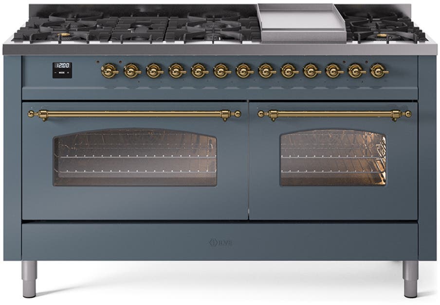 Ilve UP60FNMPBGGLP Blue Grey With Brass Trim, Lp